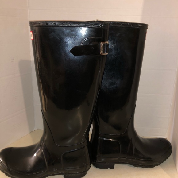 Hunter black rubber snow rain boots size 7 women - Picture 7 of 9